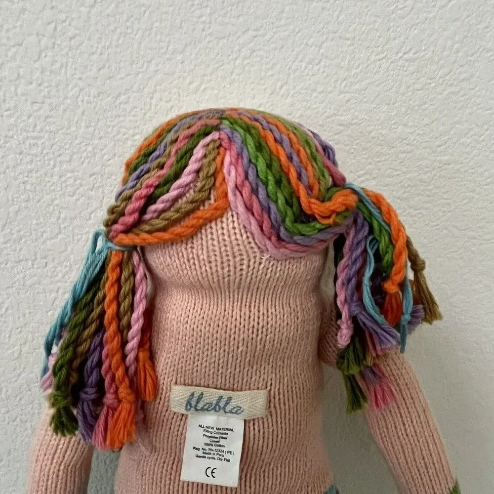 Blabla Kids Regular Mermaid Doll Hand Knitted Plush Blue Tail 18